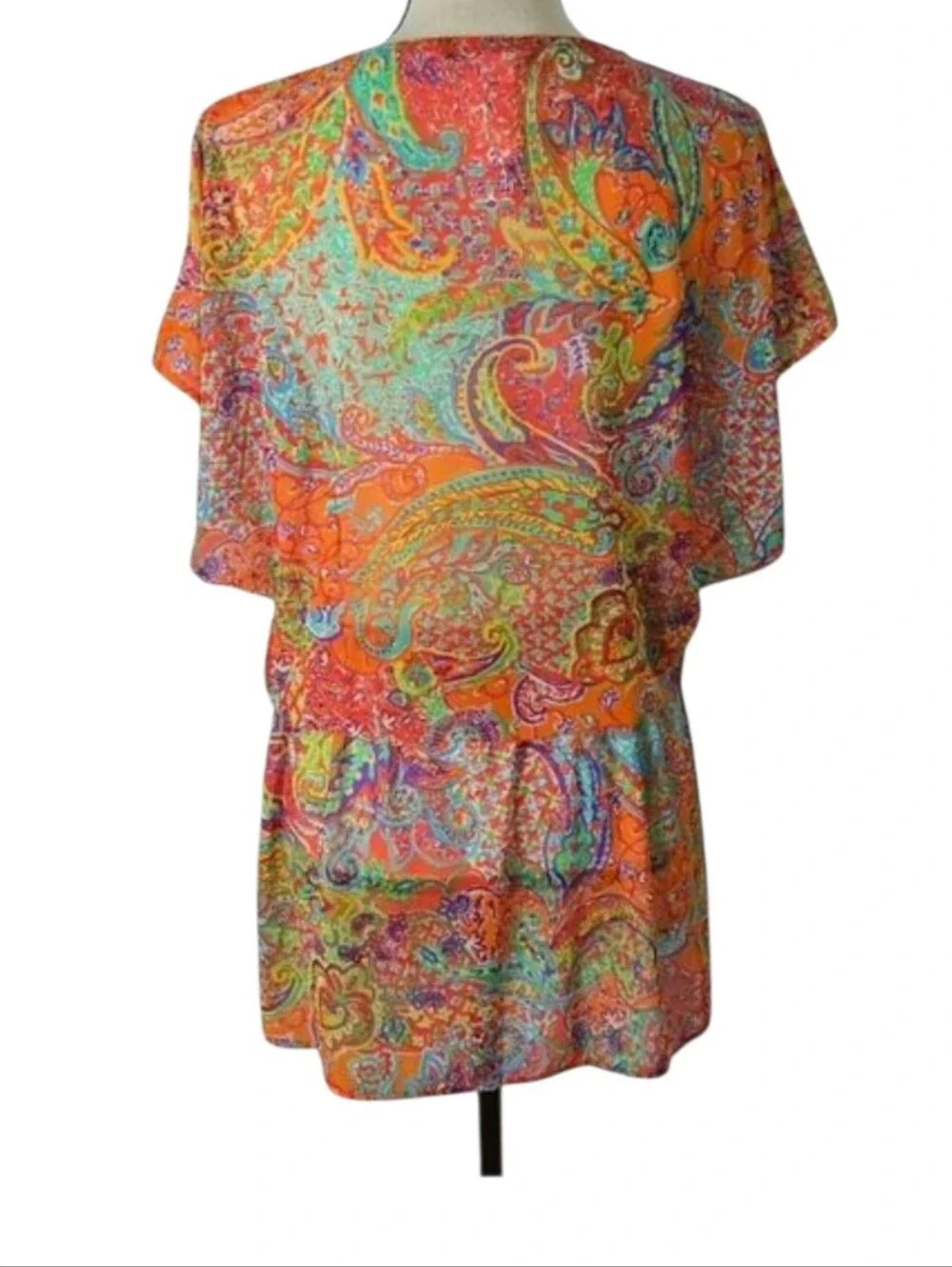 Lauren Ralph Lauren Carnivale Paisley Mesh Swim Cover-Up Dress Medium